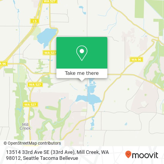 Mapa de 13514 33rd Ave SE (33rd Ave), Mill Creek, WA 98012