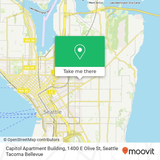 Mapa de Capitol Apartment Building, 1400 E Olive St