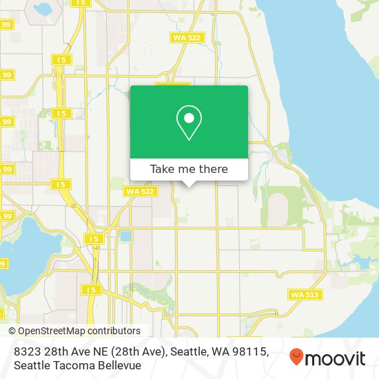 Mapa de 8323 28th Ave NE (28th Ave), Seattle, WA 98115