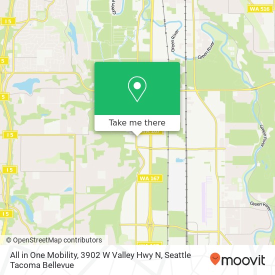 Mapa de All in One Mobility, 3902 W Valley Hwy N