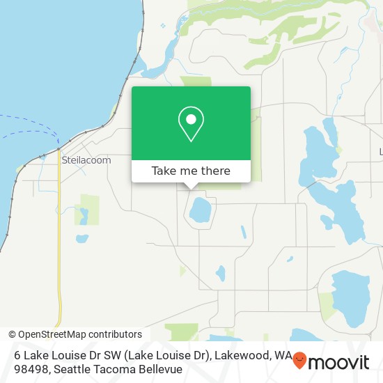 Mapa de 6 Lake Louise Dr SW (Lake Louise Dr), Lakewood, WA 98498