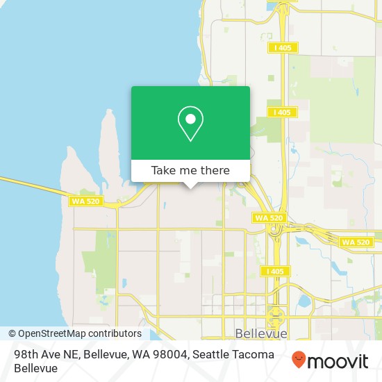 Mapa de 98th Ave NE, Bellevue, WA 98004