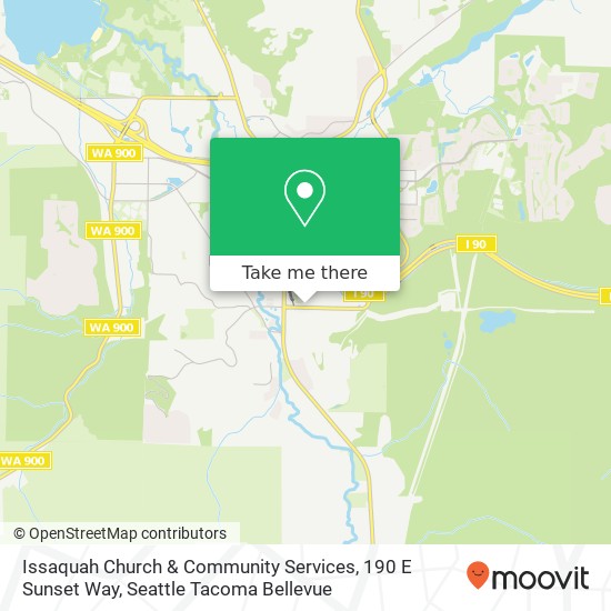 Mapa de Issaquah Church & Community Services, 190 E Sunset Way