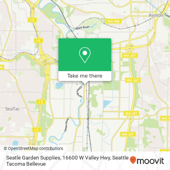 Mapa de Seatle Garden Supplies, 16600 W Valley Hwy