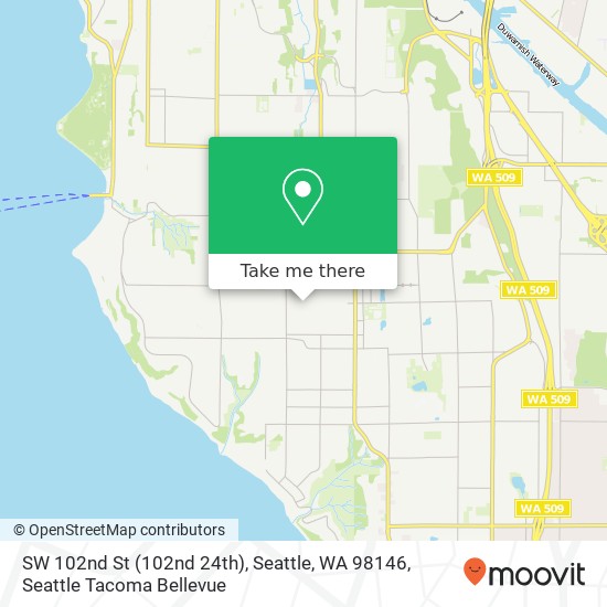 Mapa de SW 102nd St (102nd 24th), Seattle, WA 98146