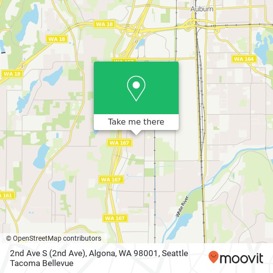 Mapa de 2nd Ave S (2nd Ave), Algona, WA 98001