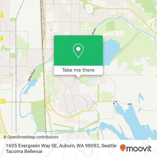 Mapa de 1605 Evergreen Way SE, Auburn, WA 98092