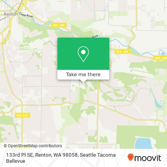 Mapa de 133rd Pl SE, Renton, WA 98058
