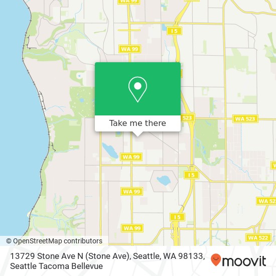 Mapa de 13729 Stone Ave N (Stone Ave), Seattle, WA 98133