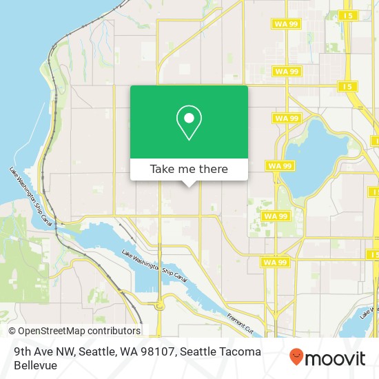 Mapa de 9th Ave NW, Seattle, WA 98107