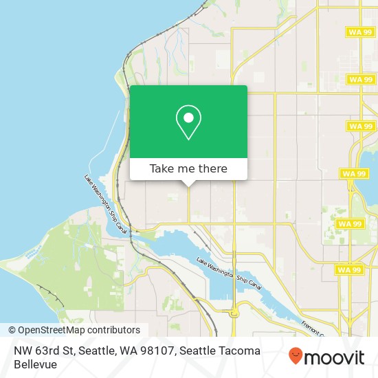 Mapa de NW 63rd St, Seattle, WA 98107