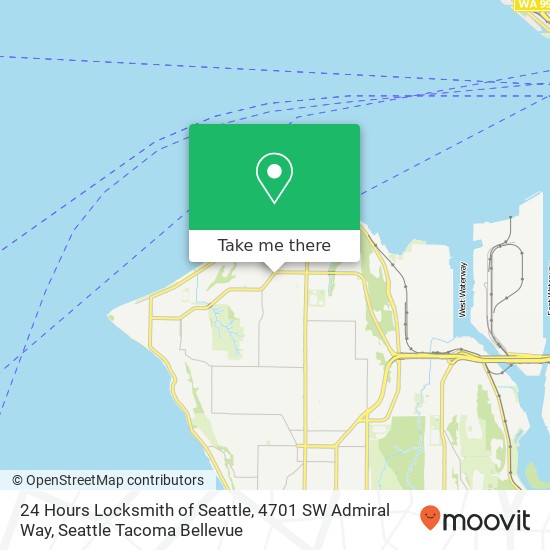 Mapa de 24 Hours Locksmith of Seattle, 4701 SW Admiral Way