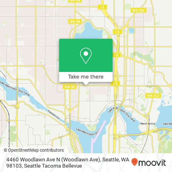 Mapa de 4460 Woodlawn Ave N (Woodlawn Ave), Seattle, WA 98103