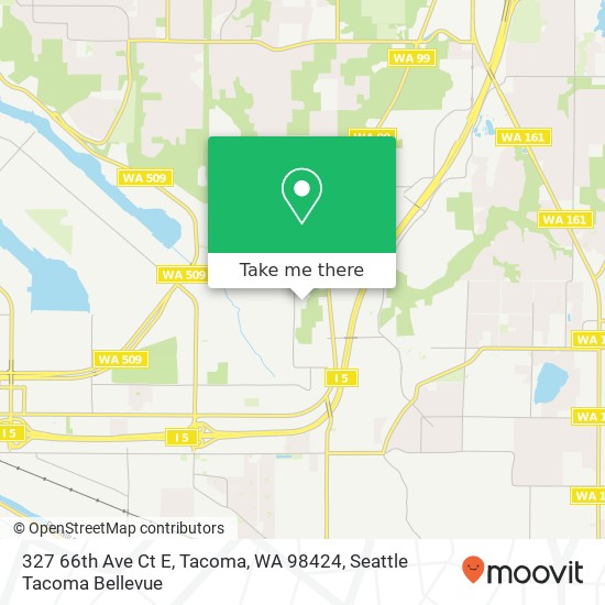 Mapa de 327 66th Ave Ct E, Tacoma, WA 98424