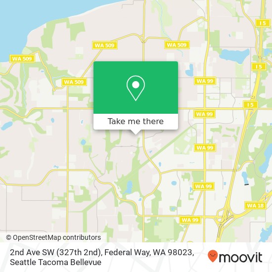 Mapa de 2nd Ave SW (327th 2nd), Federal Way, WA 98023