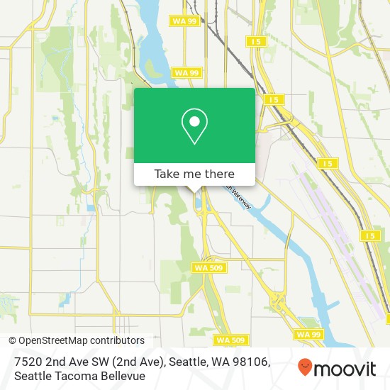 Mapa de 7520 2nd Ave SW (2nd Ave), Seattle, WA 98106