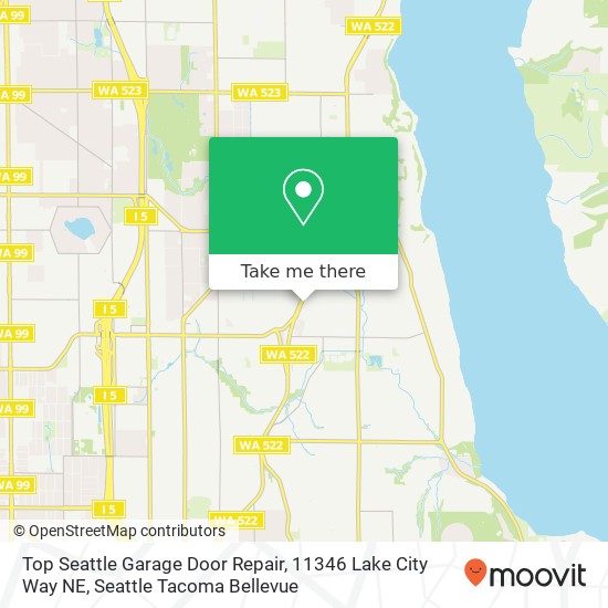 Mapa de Top Seattle Garage Door Repair, 11346 Lake City Way NE