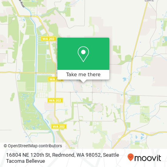 Mapa de 16804 NE 120th St, Redmond, WA 98052