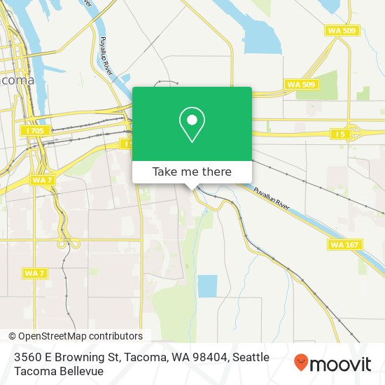 Mapa de 3560 E Browning St, Tacoma, WA 98404