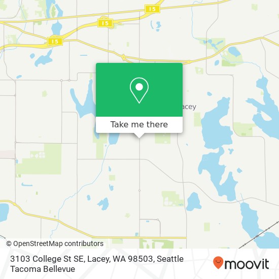 Mapa de 3103 College St SE, Lacey, WA 98503