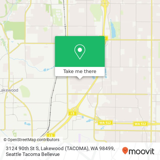 3124 90th St S, Lakewood (TACOMA), WA 98499 map