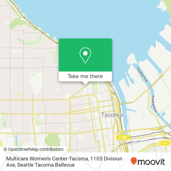 Mapa de Multicare Women's Center-Tacoma, 1105 Division Ave