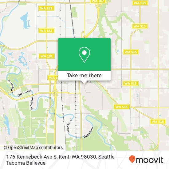 Mapa de 176 Kennebeck Ave S, Kent, WA 98030