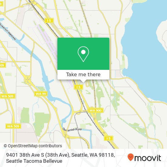 Mapa de 9401 38th Ave S (38th Ave), Seattle, WA 98118