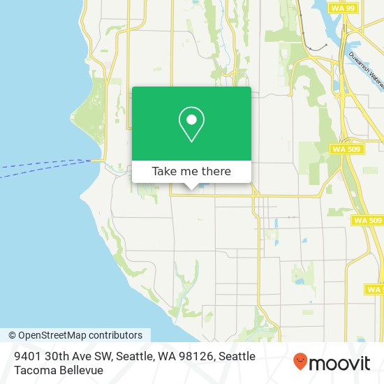 Mapa de 9401 30th Ave SW, Seattle, WA 98126