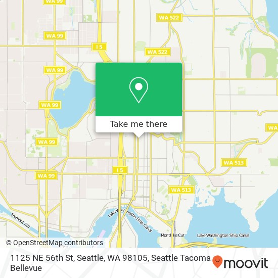Mapa de 1125 NE 56th St, Seattle, WA 98105