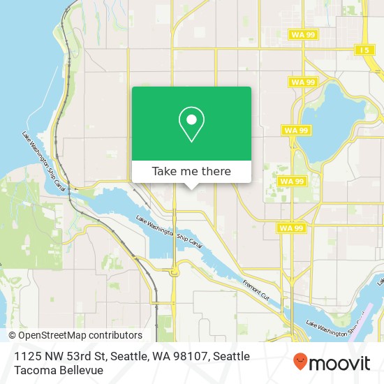 Mapa de 1125 NW 53rd St, Seattle, WA 98107