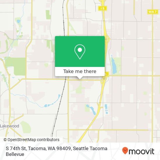 Mapa de S 74th St, Tacoma, WA 98409