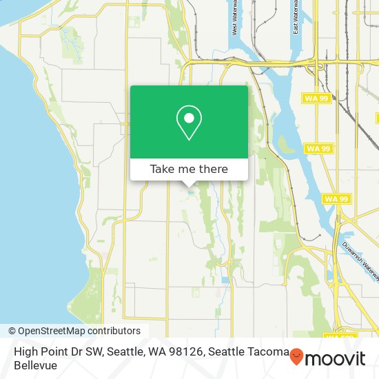 Mapa de High Point Dr SW, Seattle, WA 98126