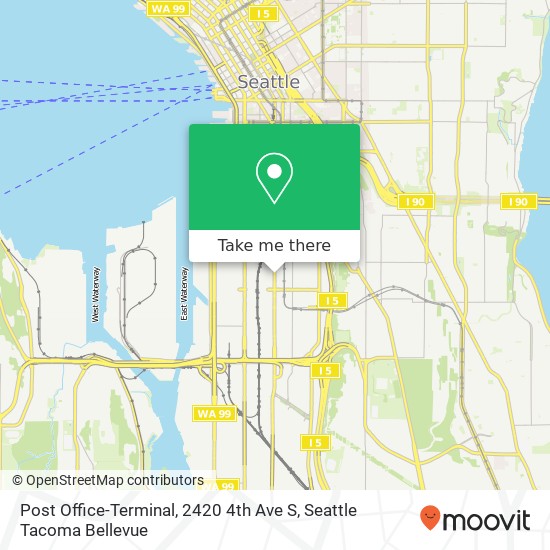 Mapa de Post Office-Terminal, 2420 4th Ave S