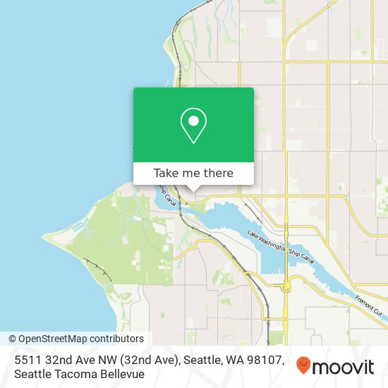 Mapa de 5511 32nd Ave NW (32nd Ave), Seattle, WA 98107