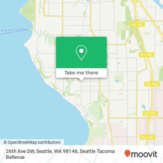 Mapa de 26th Ave SW, Seattle, WA 98146