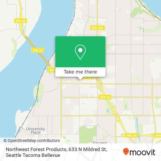 Mapa de Northwest Forest Products, 633 N Mildred St