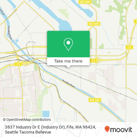 Mapa de 3837 Industry Dr E (Industry Dr), Fife, WA 98424