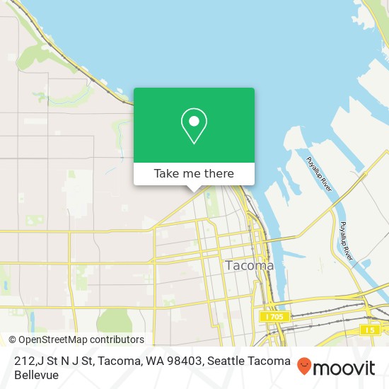 Mapa de 212,J St N J St, Tacoma, WA 98403