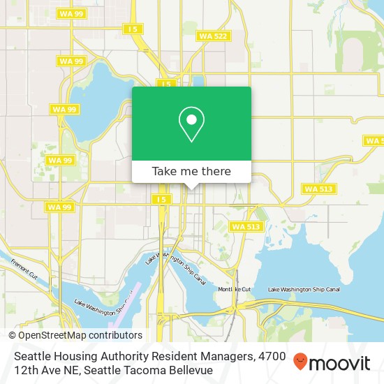 Mapa de Seattle Housing Authority Resident Managers, 4700 12th Ave NE