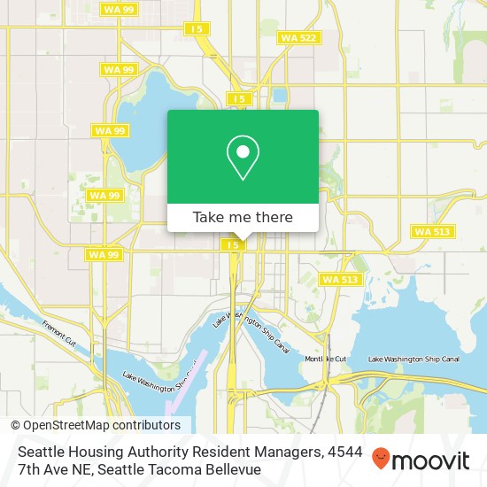 Mapa de Seattle Housing Authority Resident Managers, 4544 7th Ave NE
