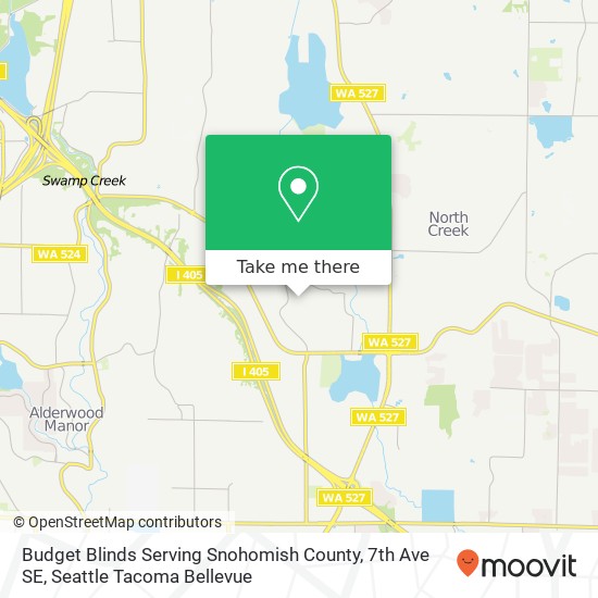 Budget Blinds Serving Snohomish County, 7th Ave SE map