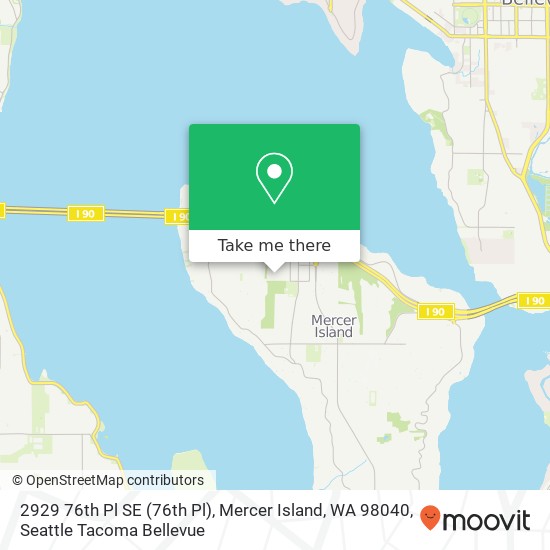 Mapa de 2929 76th Pl SE (76th Pl), Mercer Island, WA 98040