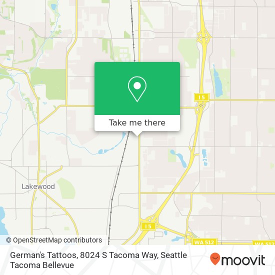 Mapa de German's Tattoos, 8024 S Tacoma Way