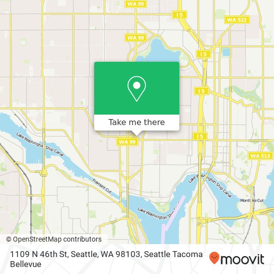 Mapa de 1109 N 46th St, Seattle, WA 98103