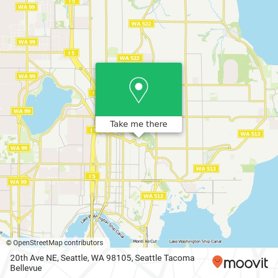 Mapa de 20th Ave NE, Seattle, WA 98105