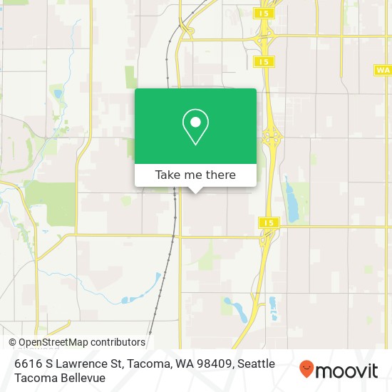 Mapa de 6616 S Lawrence St, Tacoma, WA 98409