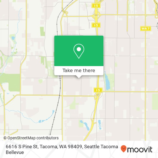 Mapa de 6616 S Pine St, Tacoma, WA 98409