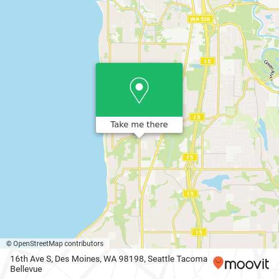 Mapa de 16th Ave S, Des Moines, WA 98198