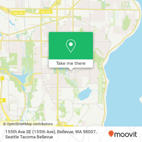 155th Ave SE (155th Ave), Bellevue, WA 98007 map